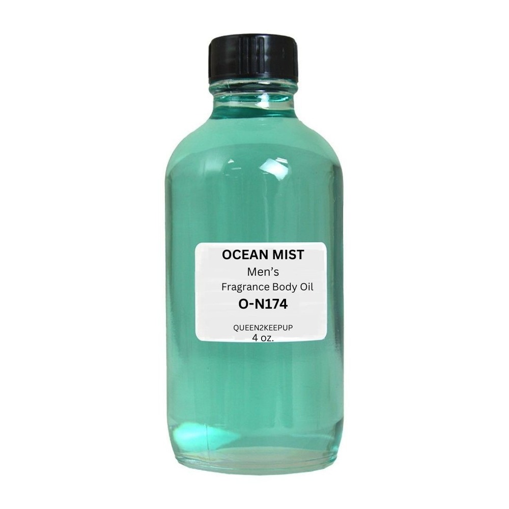 Ocean Mist Men's Body Oil Fresh Aquatic All Natural Fragrance 4 oz